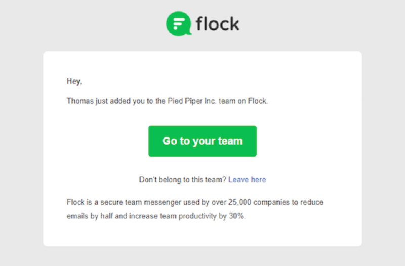 Mẫu email marketing của Flock