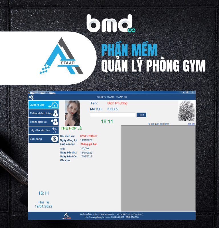 Phần mềm quản lý phòng gym piGym