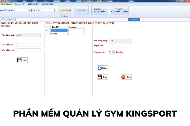 phần mềm quản lý phòng gym