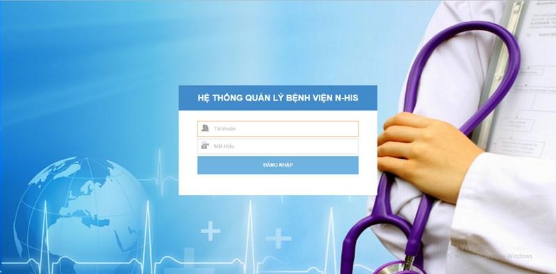 Giao diện đăng nhập Phần mềm quản lý bệnh viện N-HIS.