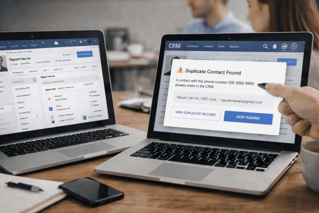 CRM check trung so dien thoai khach hang