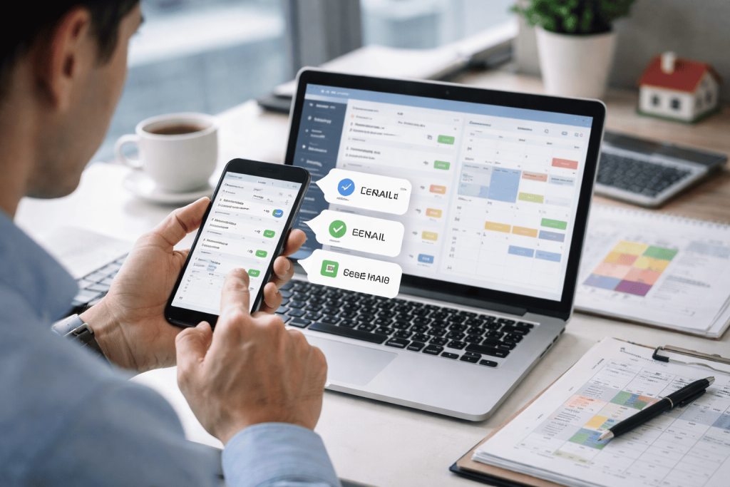 CRM QUẢN LÝ BẤT ĐỘNG SẢN 2026 9 crm cham soc email lich hen