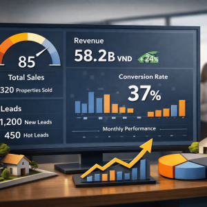 CRM thống kê hiệu quả bán hàng bất động sản