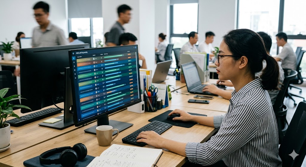 CRM audit log hoạt động