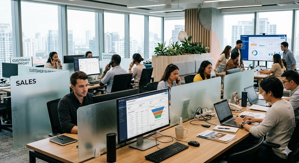 CRM phân quyền theo phòng ban