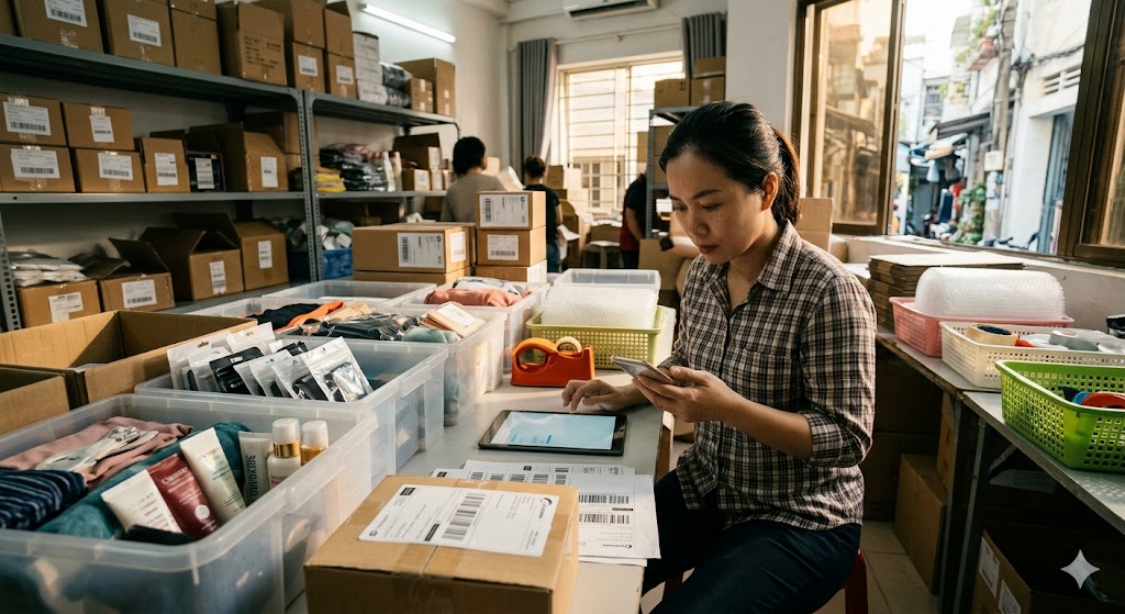 Quản trị quỹ hàng và giỏ hàng liên kết đa sàn