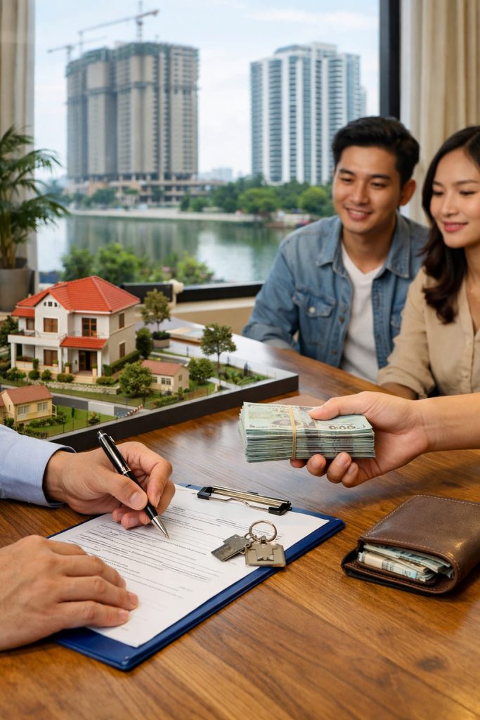 Chi tiết bất động sản và nội dung đặt cọc