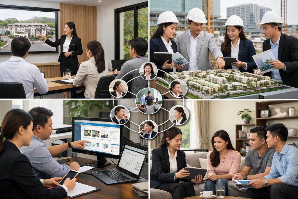 Giải pháp quản lý Bất Động Sản sơ cấp toàn diện: từ pháp lý dự án đến số hóa vận hành giao dịch 8 Điều phối mạng lưới đại lý phân phối