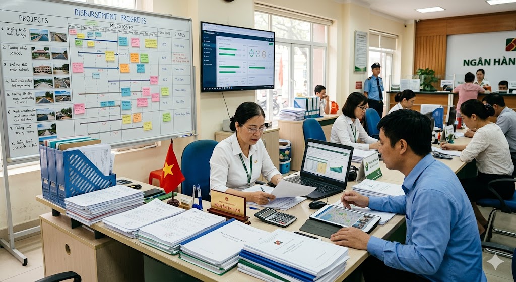 Giám sát tiến độ giải ngân từ phía ngân hàng
