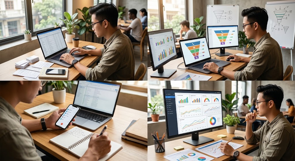 CRM Cá Nhân Cho Môi Giới: Giải Pháp Tối Ưu Data & Tăng Doanh Số 2026 6 Ảnh 3: Quy trình 4 bước triển khai CRM cá nhân bứt phá doanh số