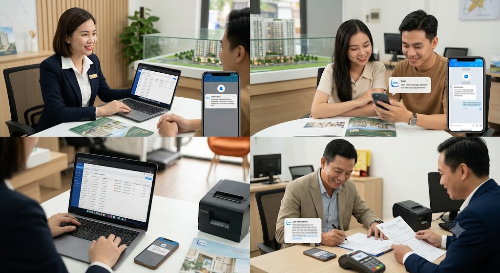 Ảnh 3: các kịch bản tự động hóa cốt lõi khi tích hợp zalo zns trên crm bđs