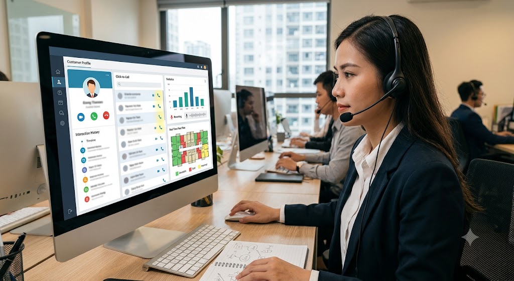 Ảnh 2: các tính năng call center cần có trong phần mềm crm bđs
