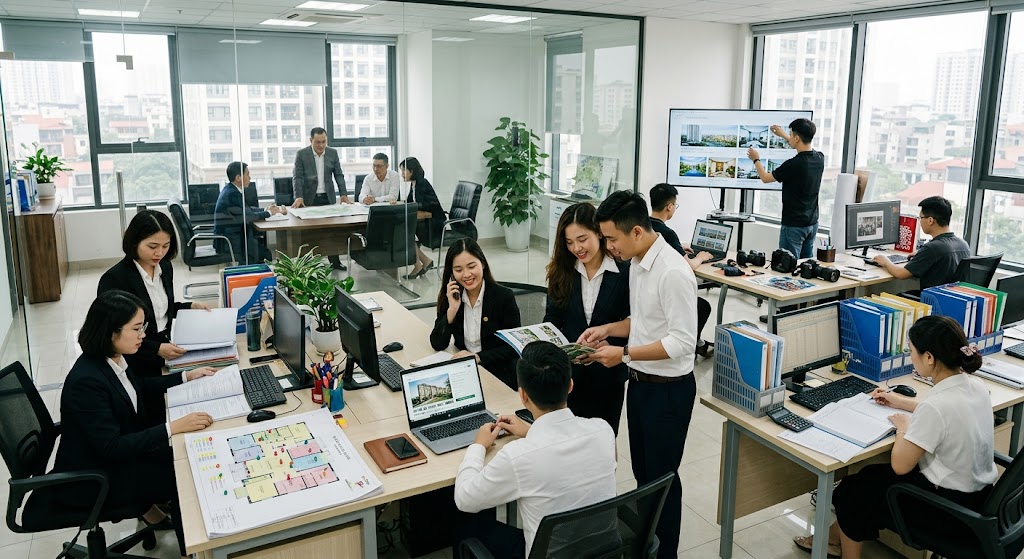 Ảnh 3: cơ cấu nhân sự cần thiết để vận hành sàn bđs trơn tru