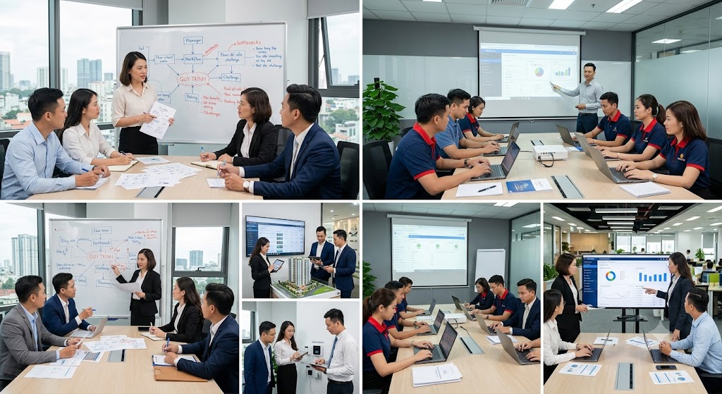 Ảnh 3: lộ trình 4 bước triển khai quản trị bđs bằng công nghệ cho doanh nghiệp