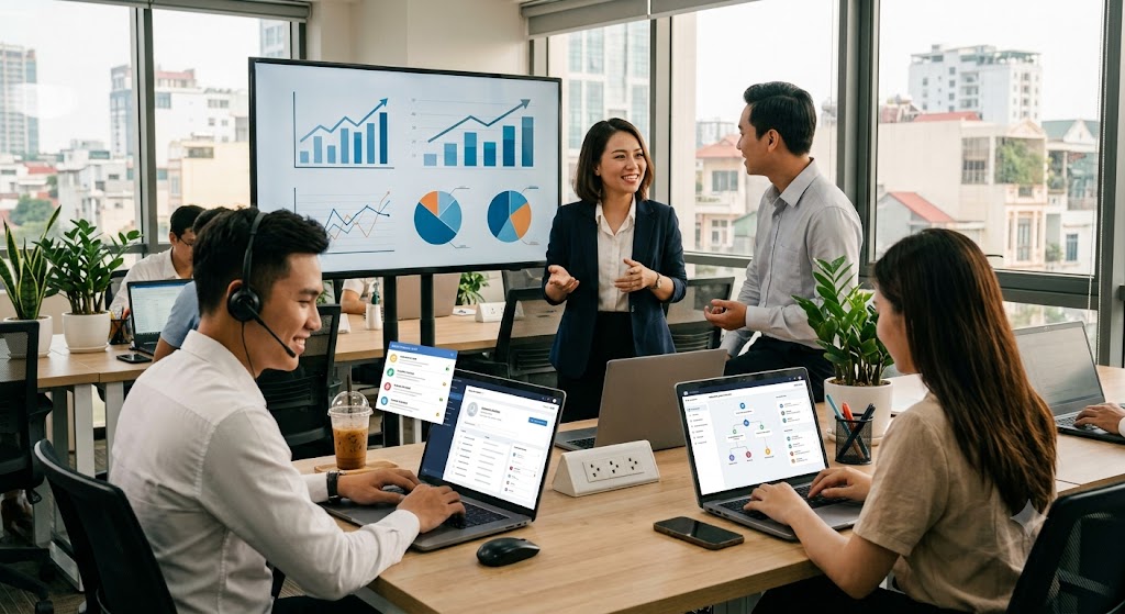 Phần Mềm CRM Quét Data Chính Chủ: Giải Pháp Bứt Phá Doanh Thu & Bảo Mật 2026 6 Ảnh 3: lợi ích vượt trội khi triển khai crm quét data chuẩn