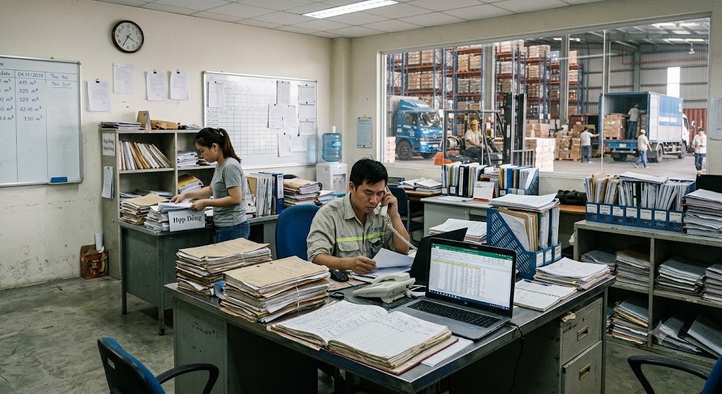 Ảnh 1: những thách thức khi quản lý kho xưởng cho thuê theo phương pháp truyền thống