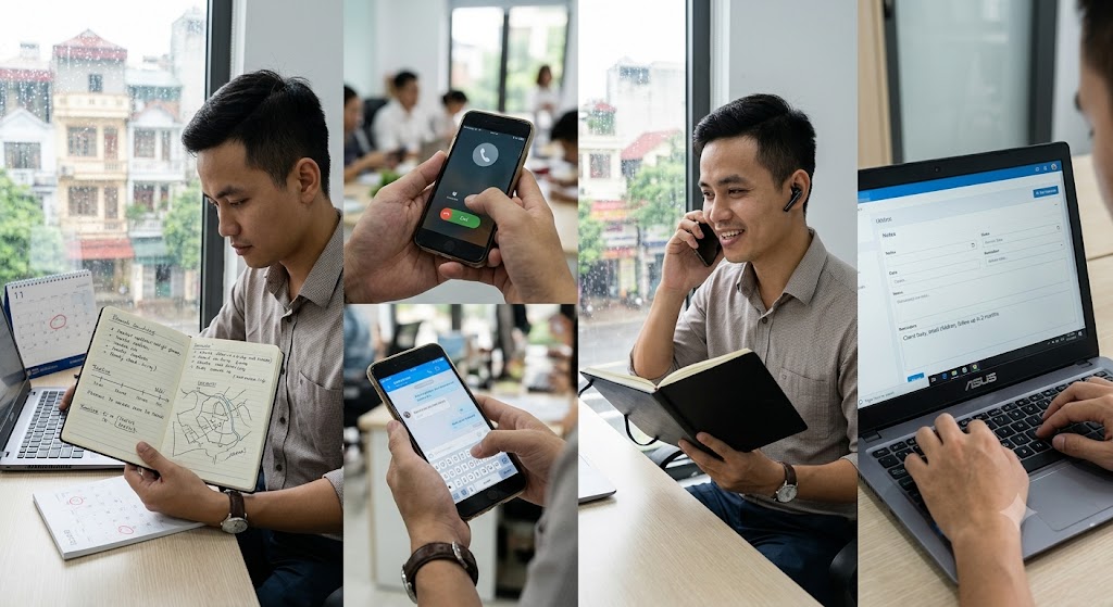 Làm sao để chăm sóc lại khách hàng cũ BĐS giúp bùng nổ doanh số và Referral? 6 Ảnh 3: quy trình 4 bước tiếp cận lại khách hàng cũ bđs