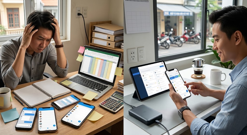 Ảnh 3: bảng so sánh chi tiết: quản lý thủ công
