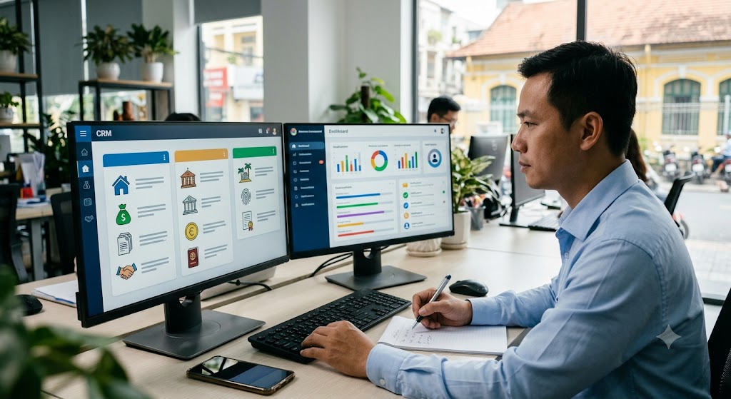 Ảnh 2: các tính năng cốt lõi cần có ở crm cho môi giới bất động sản định cư