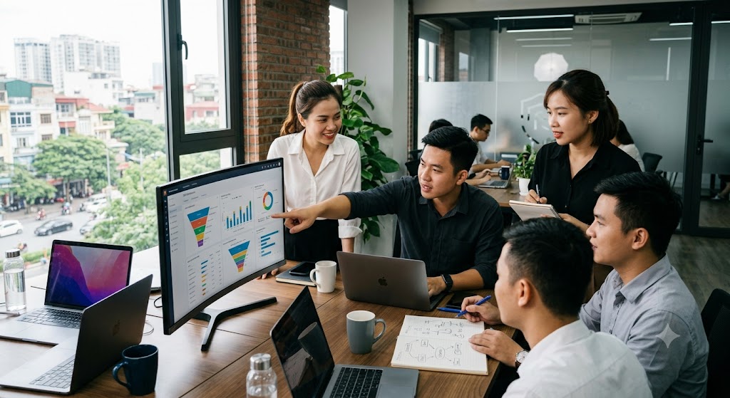 Ảnh 2: chi tiết quy trình làm việc giữa phòng marketing và sale bđs