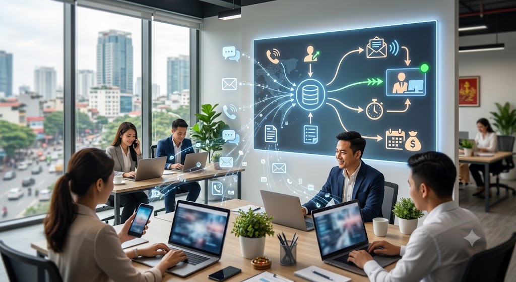 Ảnh 2: nguyên lý hoạt động cốt lõi của crm bất động sản