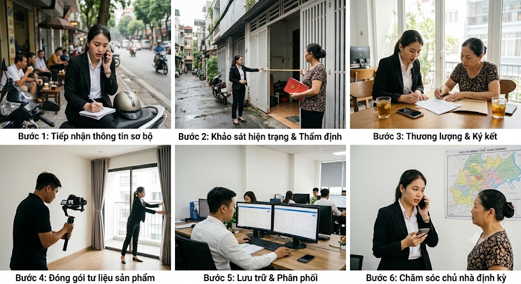 Ảnh 2: quy trình 6 bước tiếp nhận nguồn hàng từ chủ nhà chi tiết