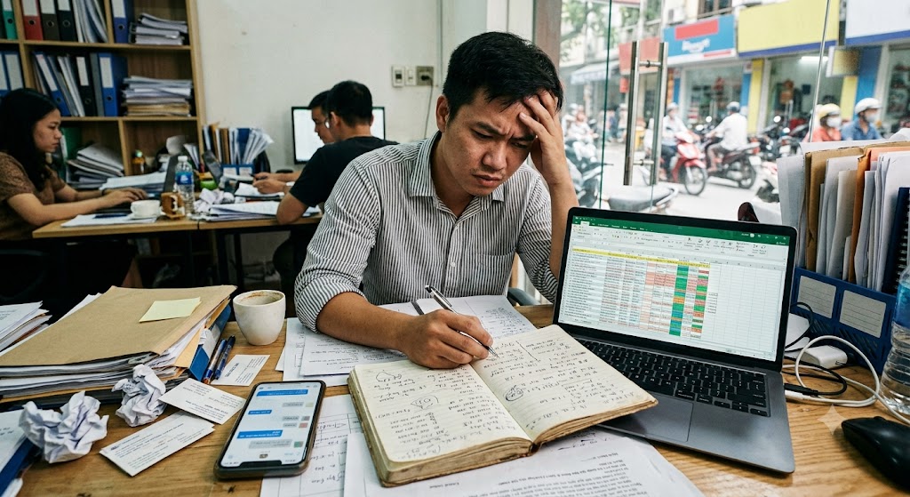 Ảnh 2: thực trạng quản lý khách hàng thủ công của môi giới cá nhân